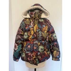 Avec Les Filles Water Resistant Puffer Jacket In Botanical Garden Small (Read)